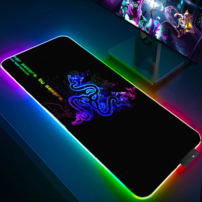 

RGB коврик для мыши, компьютерный геймер, игровой ноутбук, Razer клавиатура, большой популярный длинный Настольный коврик для мыши Xxl, коврик, ск...