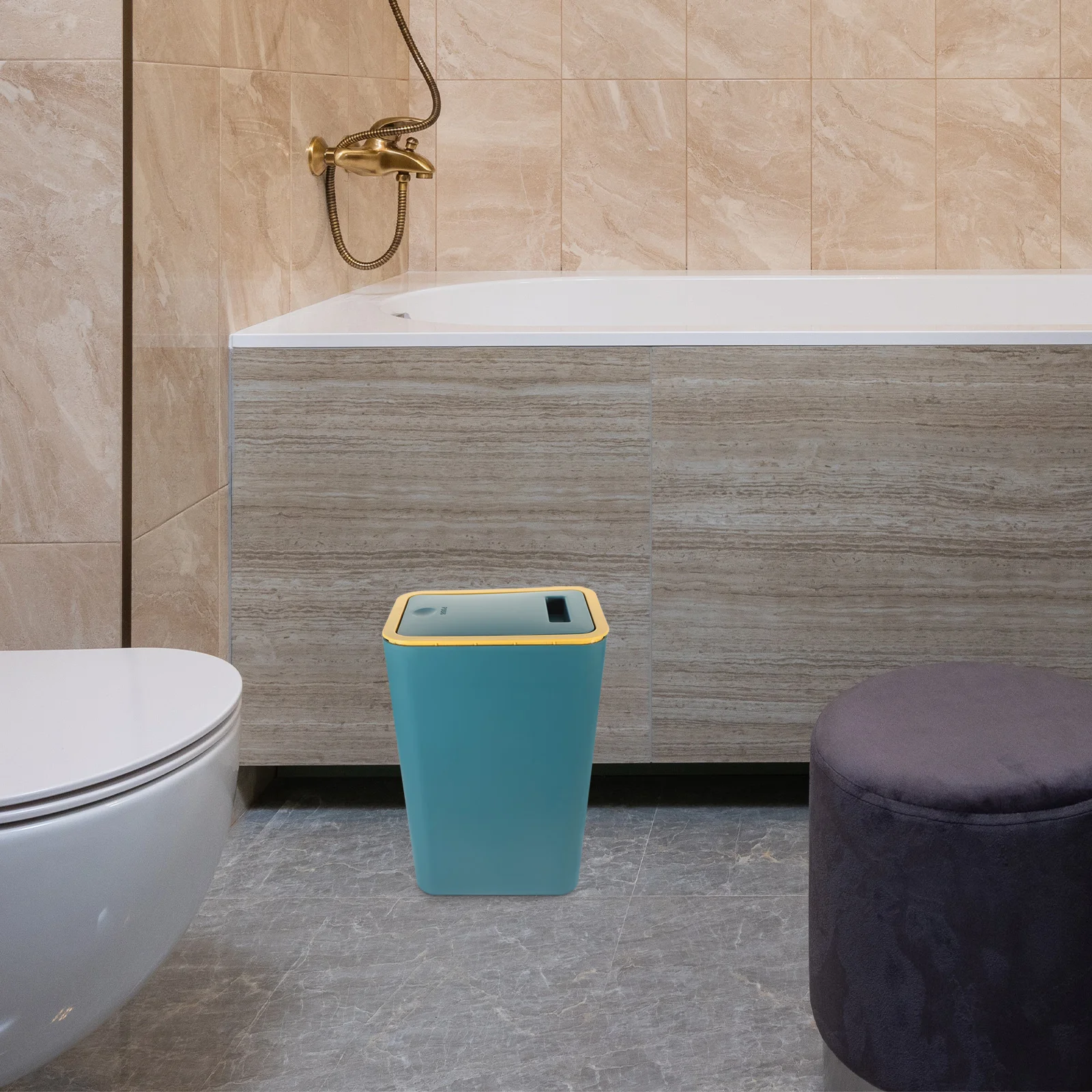 

Trash Can Lid Bathroom Bin Litter Garbage Wastebasket Dogproof Pp Bedroom Office