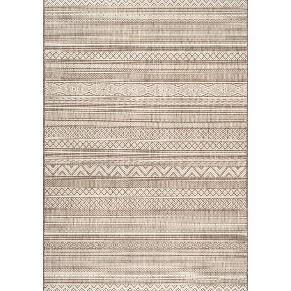 

nuLOOM Erlinda Tribal Indoor/Outdoor Area Rug, 8', Beige