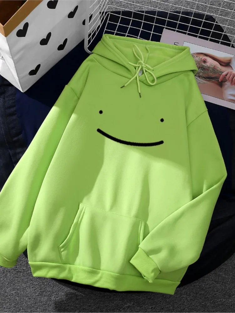 

Autumn new hoodie boys and girls smiley print casual daily pullover with bag round neck tie youthful and lively sweater