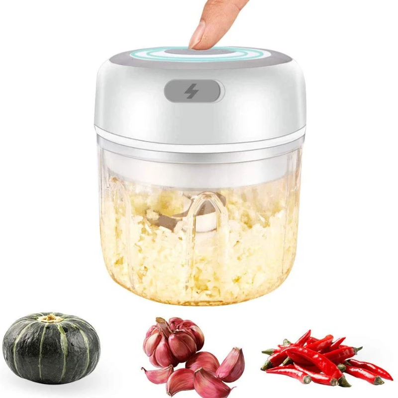 Electric Cordless Garlic Mincer Masher Automatic Baby Food Processors Onions Meat Chopper With USB Charging Kitchen Gadgets