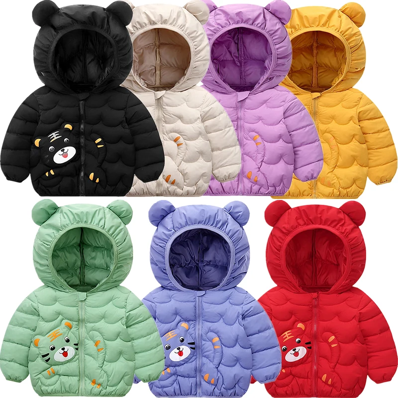 

Новинка 2022, зимнее пальто для мальчиков и девочек, куртка с хлопковой подкладкой для мальчиков и девочек, детская куртка с капюшоном и мульт...