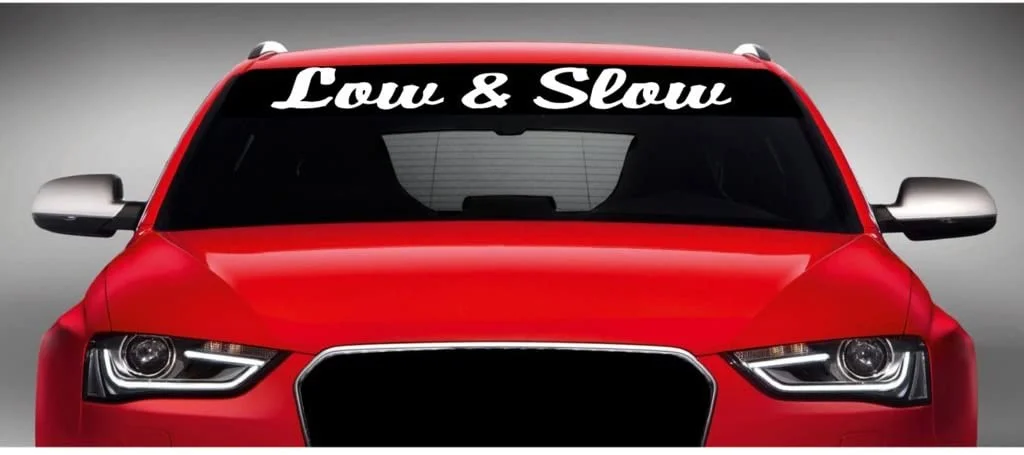 

For Noizy Graphics 40" x 4" Low & Slow - JDM Car Windshield Sticker Truck Window Vinyl Decal