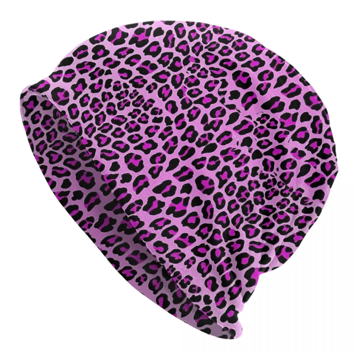 Pink Leopard Print Adult Men's Women's Knit Hat Keep warm winter Funny knitted hat
