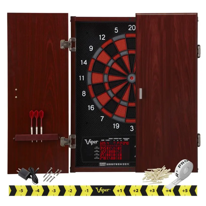 

Electronic Dartboard, "The Bull Starts Here" Throw Line Marker, Blazer 16g Soft Tip Darts, Tip Remover Tool & Tufflex II Black