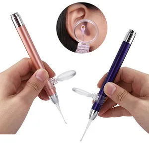 LED FlashLight Earpick Baby Ear Cleaner Endoscope Penlight Spoon Cleaning Ear Curette Light Spoon wi in USA (United States)