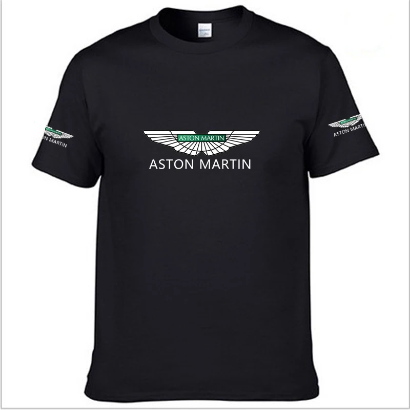 

Футболка мужская с коротким рукавом, хлопок, принт логотипа «Aston Martin», Повседневная рубашка в стиле Харадзюку, европейские размеры, лето