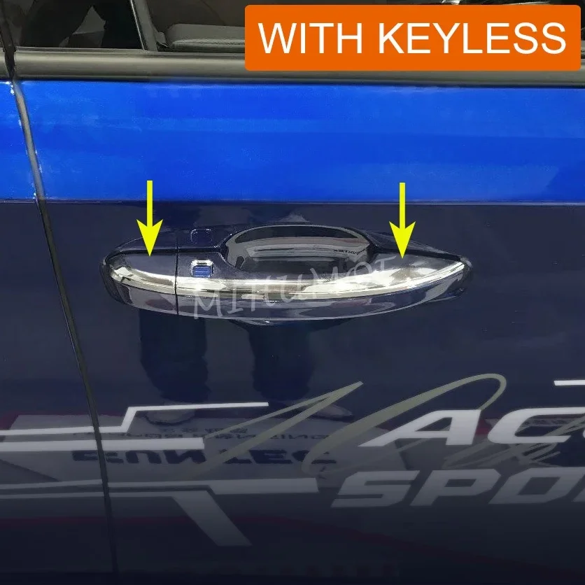 

Дверная ручка, хромированная полоса для Honda Accord 2018-2020 2021, с бесключевым доступом, внешняя крышка, аксессуары