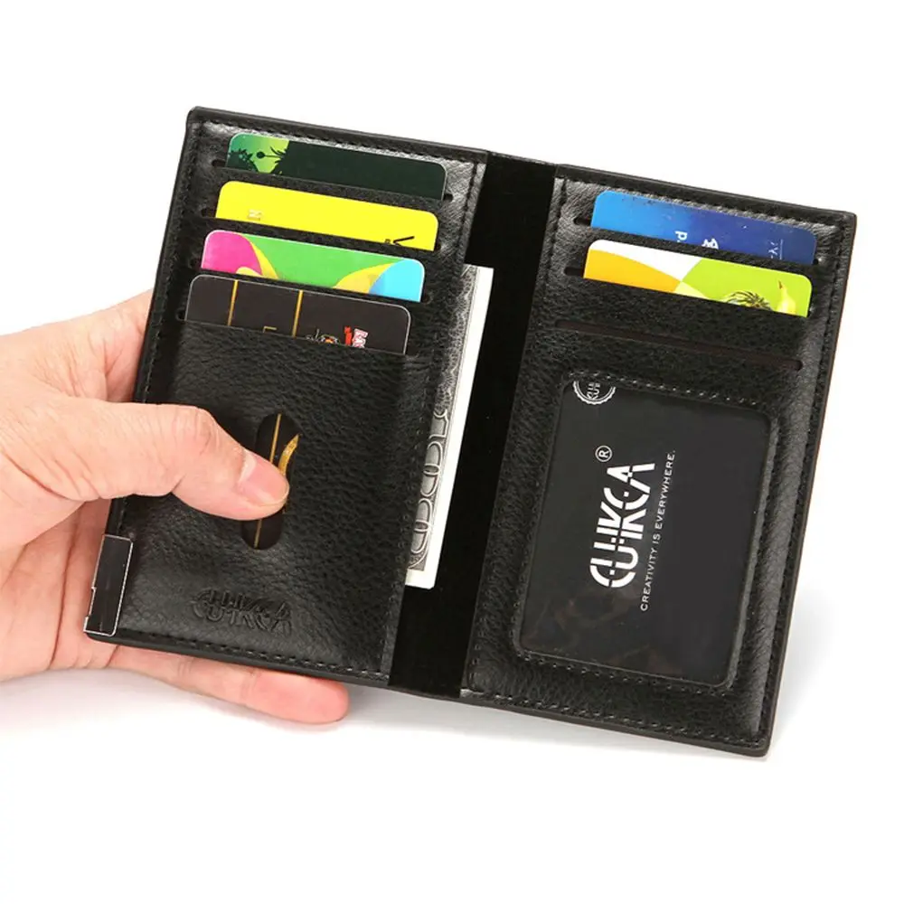 

1Pc Long Bank Card ID Card Credit Card PU Leather Soft Billfold Business Card Organizer Men Card Holder Foldable Wallet