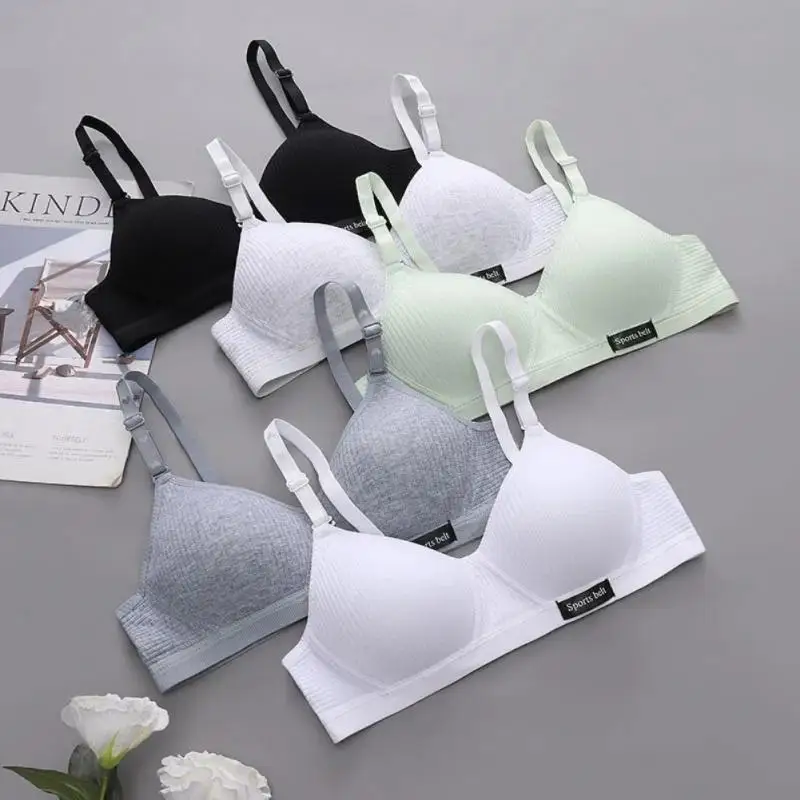 

Women Wireless Push Up Bra Cotton Underwear Gathered Comfort V Brassiere Detachable Shoulder Belt Seamless Lingerie Bralette