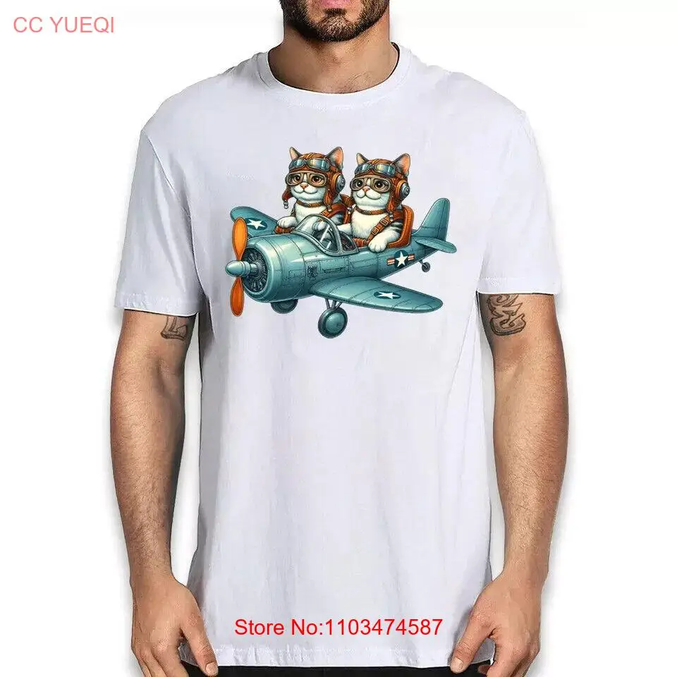 Винтажная футболка с рисунком пилота и котят