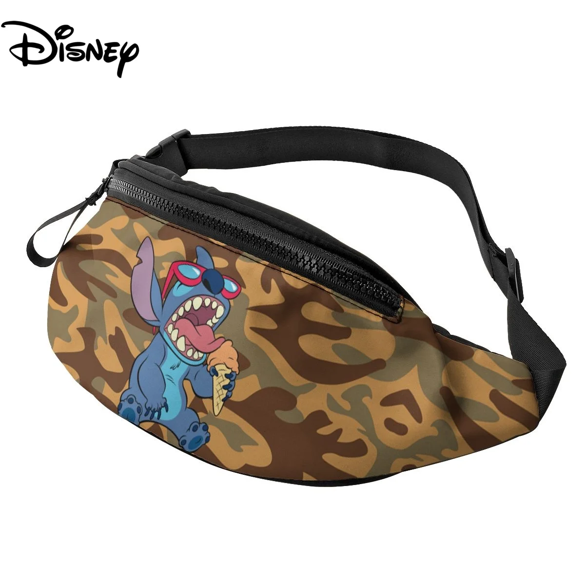

2022 Disney Female Waist Bag Fanny Pack Women's Hip Bum Bags Travel Sports Belt Bag Girl Stitch Phone Pouch Purse Shoulder Bag