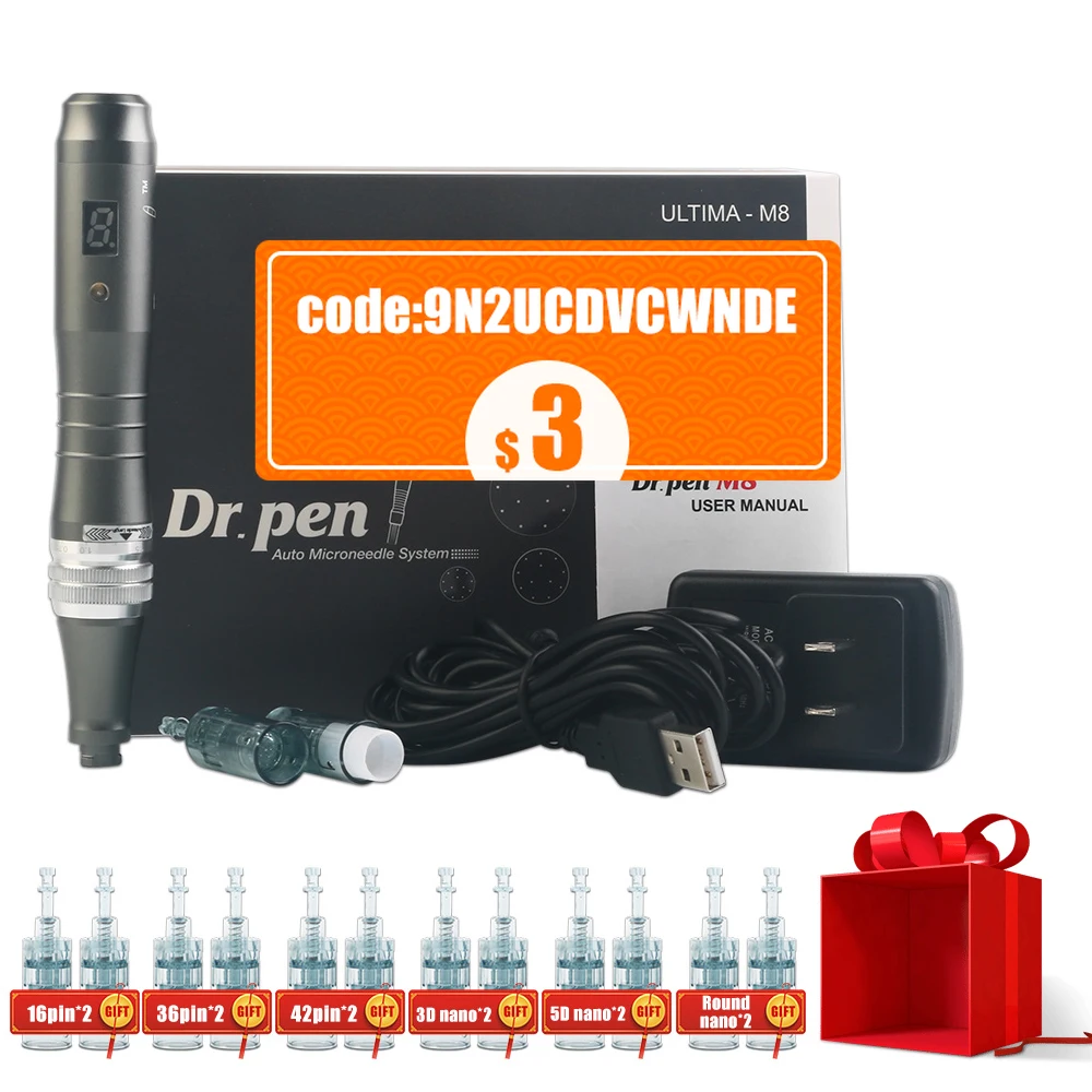 

Радиочастотная мезотерапевтическая машина Dr Pen M8 с 12 картриджами, профессиональное оборудование для мезотерапии Dermapen