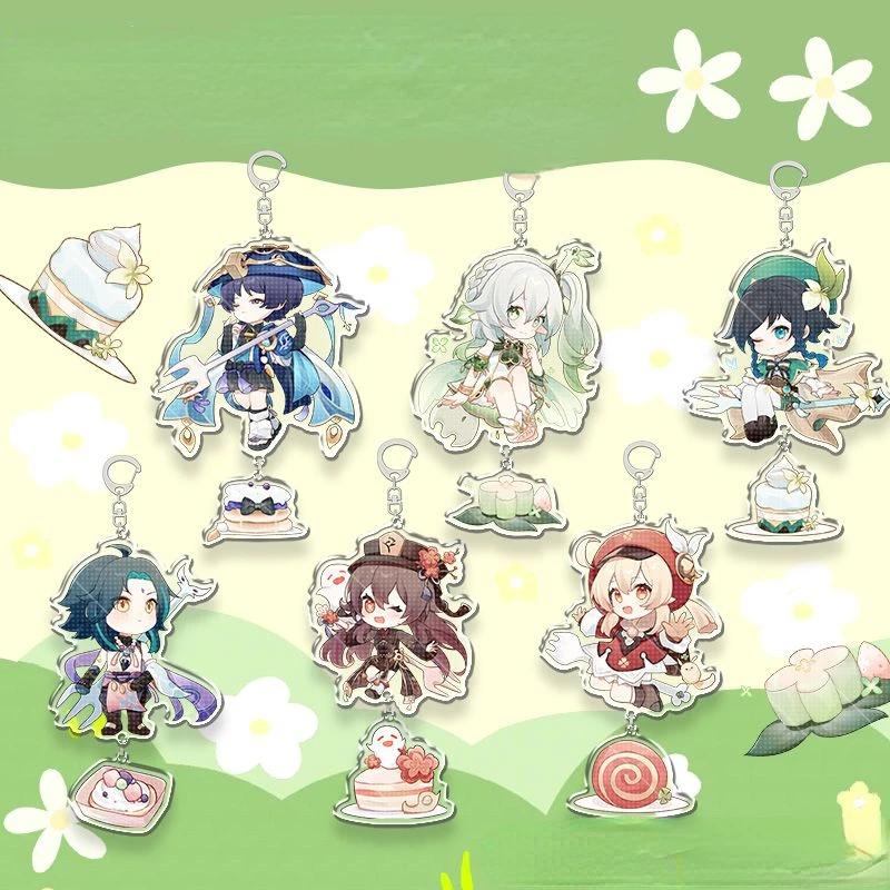 

Men Key Chain for Women Genshin Impact Anime KeyChain Nahida Wanderer Klee Fashion Kawaii Figure Acrylic Keyring Pendant Gifts