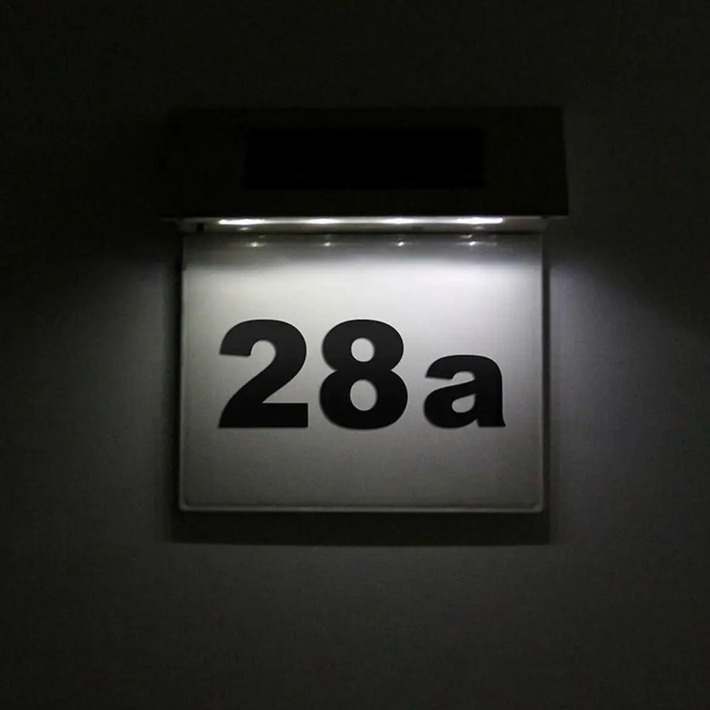 

Светодиодный светильник на солнечной батарее Stree I7t3, уличная Водонепроницаемая адресная лампа с цифрами и надписью, для дома и двора