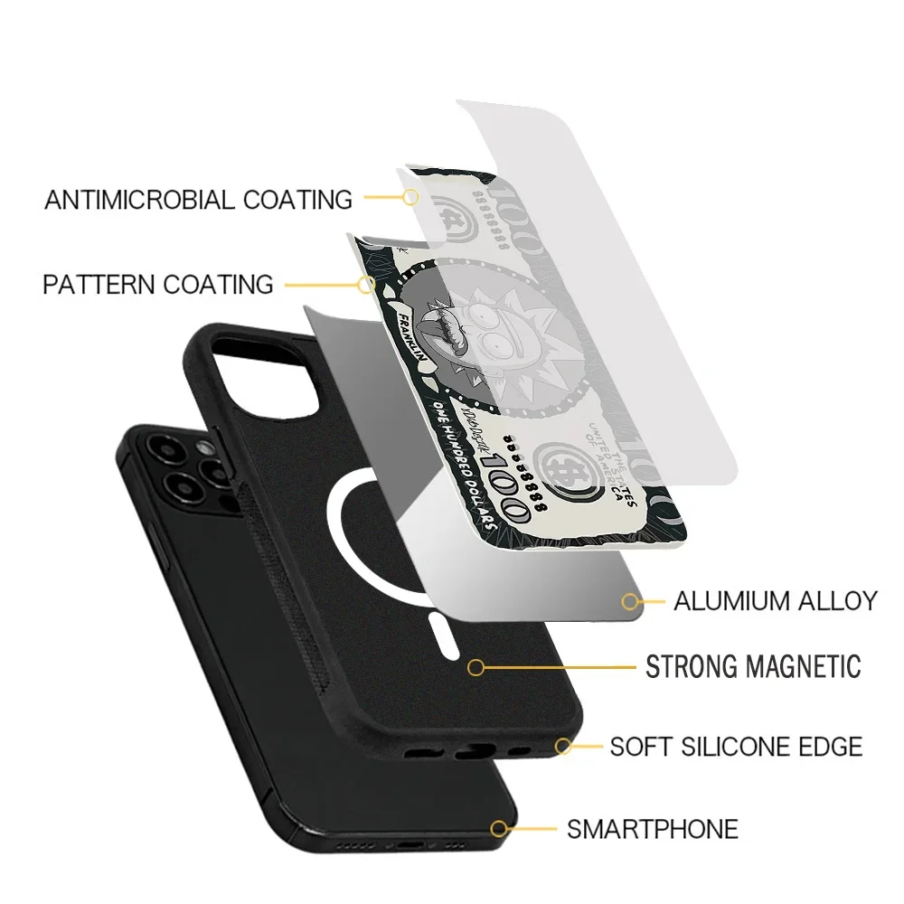 Забавный чехол для телефона с изображением героев мультфильмов R-Rick IPhone 11 12 13 14 15