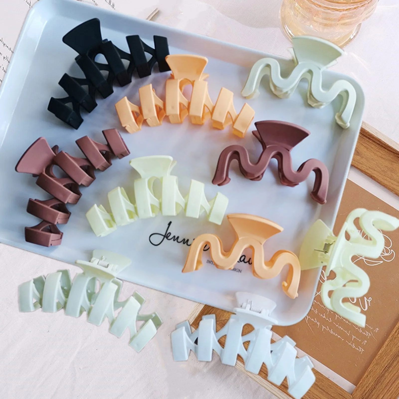 

1 PC Creative Plastic Hair Clips Multicolor Geometric Matte Hair Clips For Fashion Women Girl Party Jewelry Making Supplies