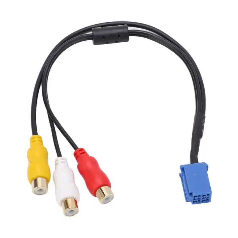 

6 Pin AV 3040 Port Car 3RCA Cable Adapter Audio Vedio Connector for DVD Navigation Headunit Bluetooth AUX Cable