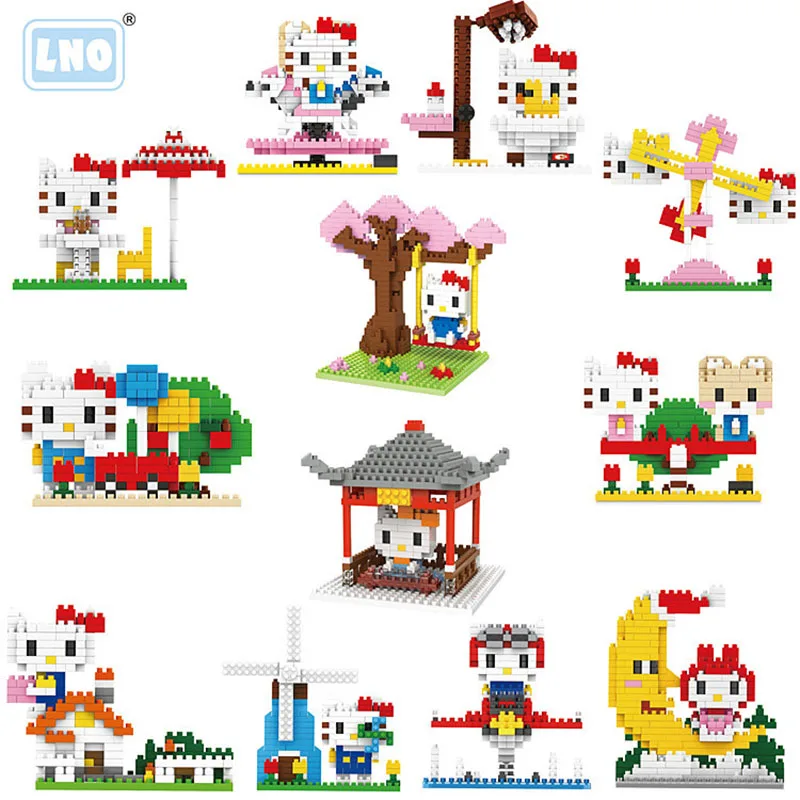 Конструктор Hello Kitty детский Аниме фигурки животных мини Экшн-фигурки игрушки