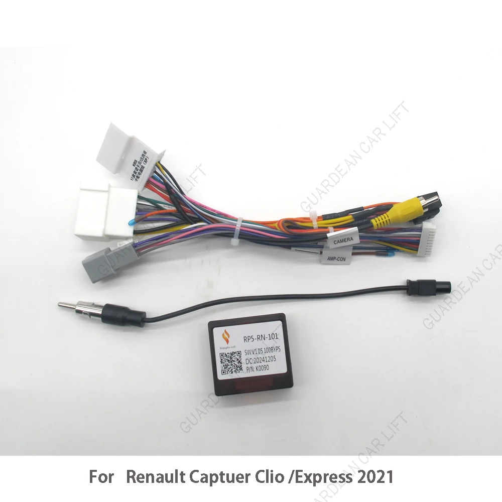 

16-контактный адаптер Canbus RP5-RN-101 для Renault Captuer Clio/Express 2021, с жгутом проводов, кабелем, автомобильным радиоприемником Android