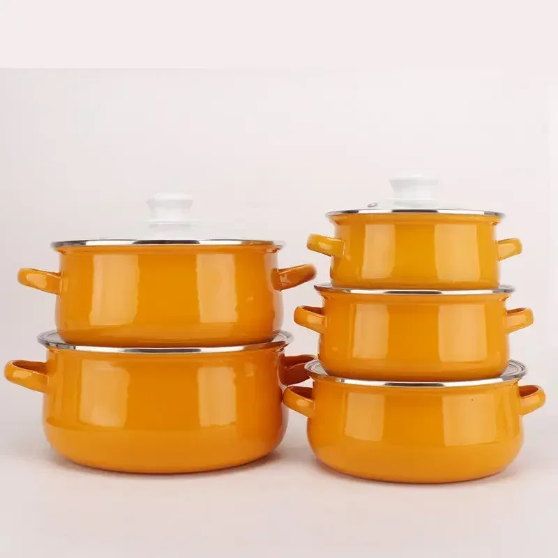 Кастрюля для супа с антипригарным покрытием эмалированная кастрюля