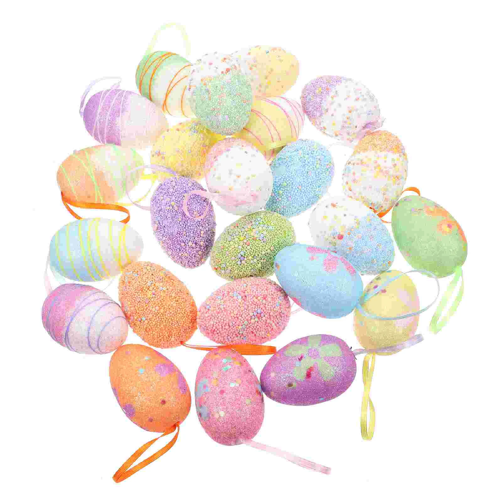 

24Pcs Exquisite Easter Egg Pendants Festival Pendants Foams Easter Egg Decors