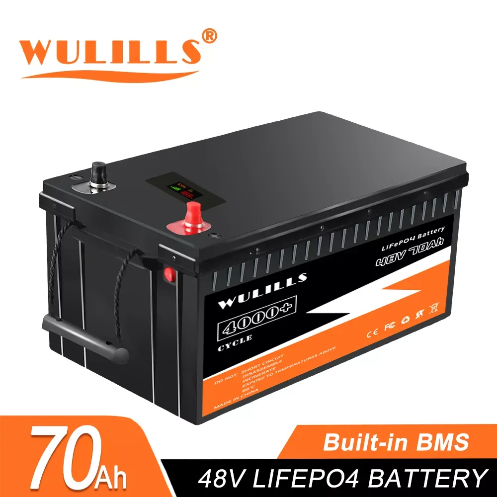 

New 48V 70Ah LiFePO4 Battery Pack 48V Built-in BMS LiFePO4 Battery for Solar Power System RV House Trolling Motor Tax Free
