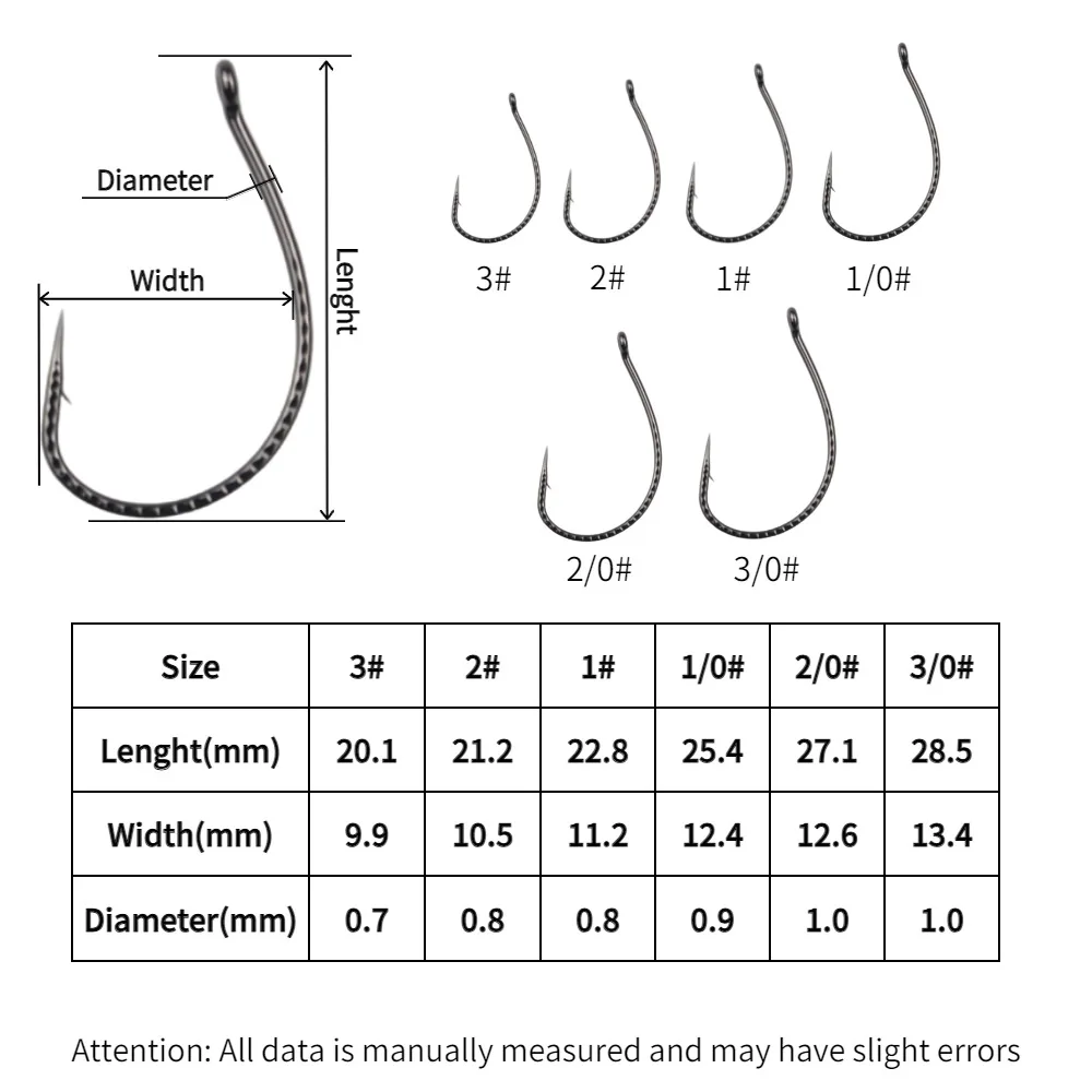 Фото 50 шт. крючков Wacky Hooks из высокоуглеродистой стали – нескользящие крючки для мягких приманок, подходят для ловли на червя, подходят для ловли карпа и всех видов рыболовных снастей. №2