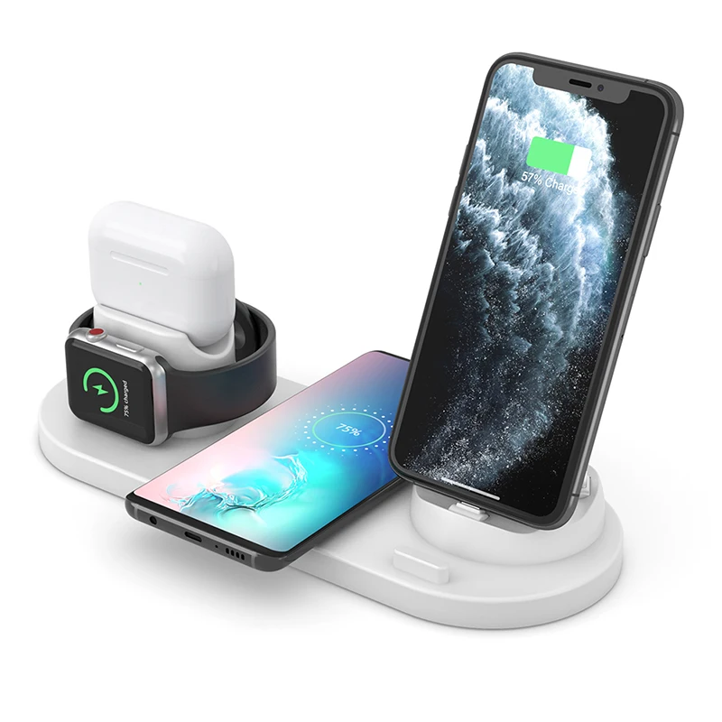 

2 PCS 6in1 10W Qi Induction Fast Magnetic Charging Holder Wireless Charger Dock Station