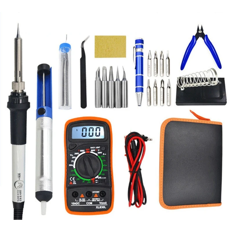 

80W Welding Tool Kits 110V 220V 80W Soldering Iron Kit With Multimeter Welding Iron Tool Kit for Home DIY Use M4YD