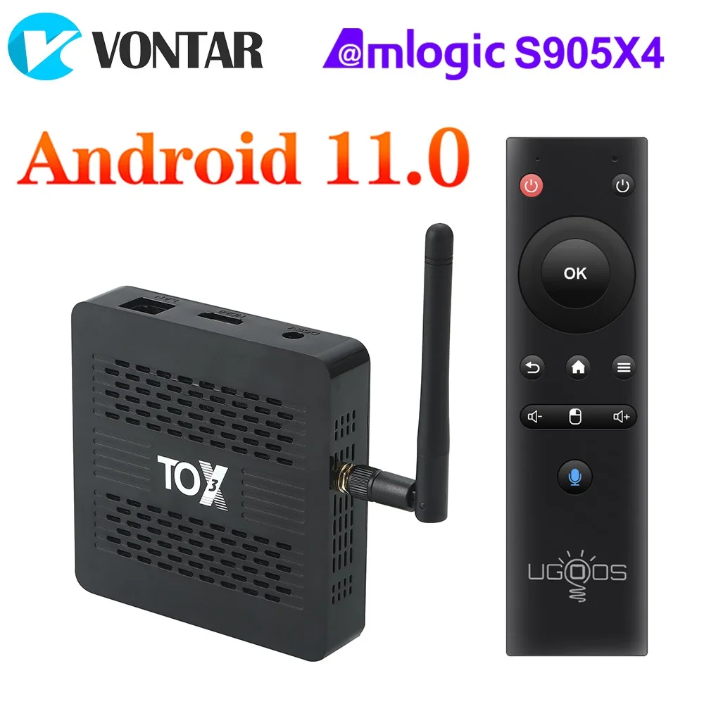 ТВ-приставка TOX3 на Android 11 4 + 32 ГБ Amlogic S905X4 2 t2r Wi-Fi 1000M Internet BT4.1 Support AV1 4K DLNA Media Player -