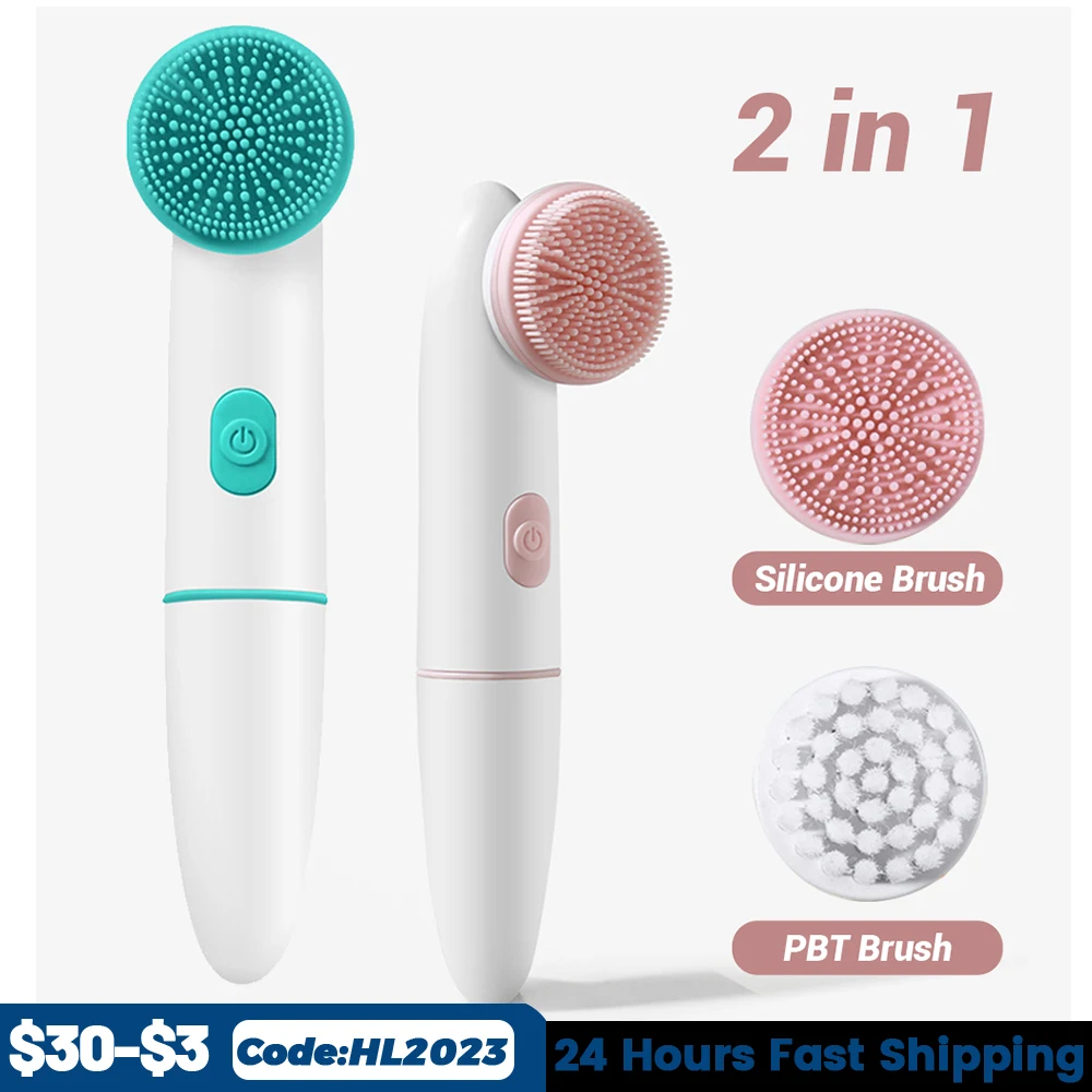 

Electric Facial Cleansing Brushes Face Massager Silicone Rechargeable Sonic Roller Brush Blackhead Remover Pore Cleaner