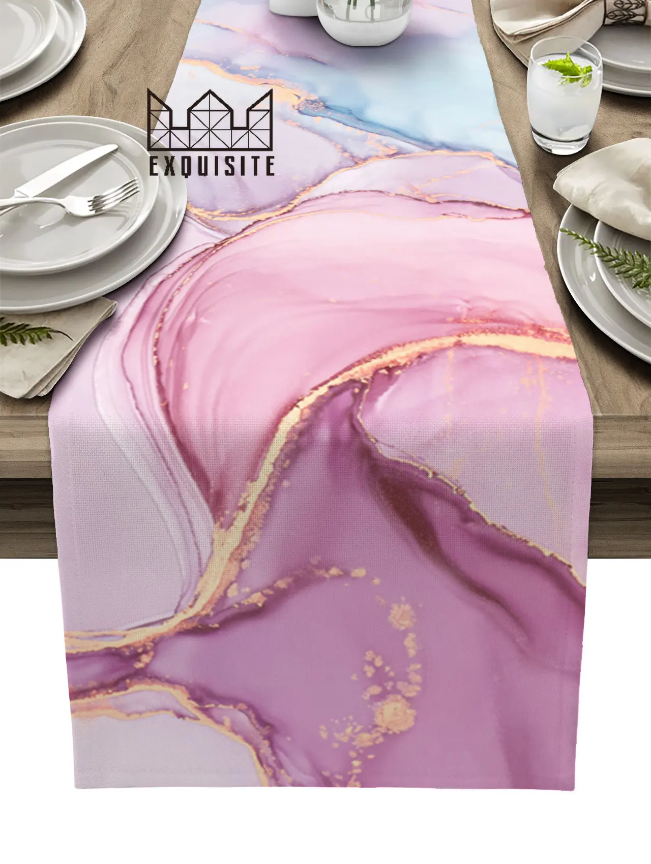 

Marble Gradient Pink Table Runner Decoration Home Decor Dinner Table Decoration Table Decor