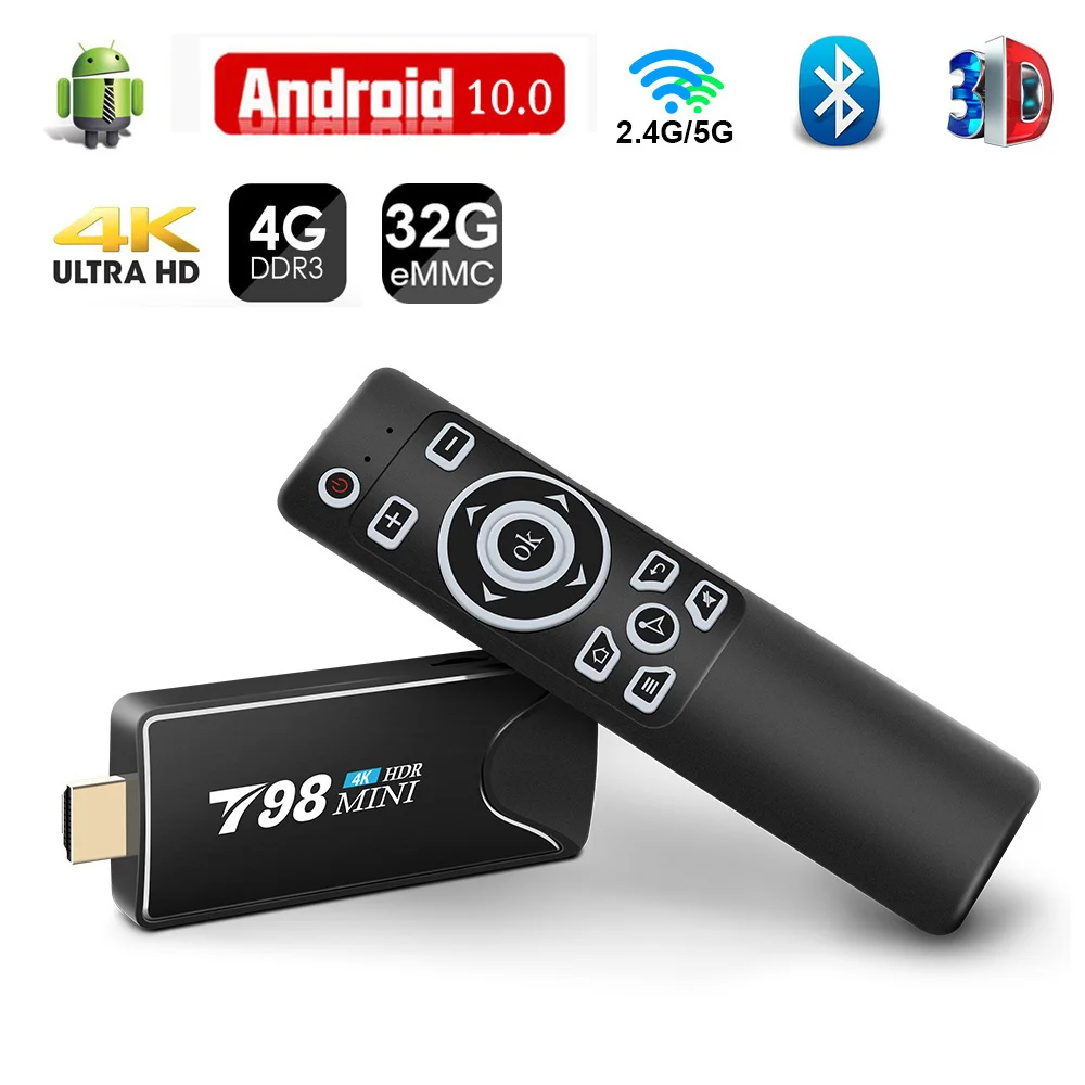

ТВ-приставка на Android 10, 4K, 4 + 32 ГБ, 2,4/5,8 ГГц