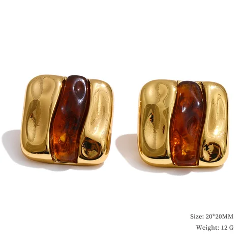 Серьги-кольца Yhpup разноцветные  из нержавеющей стали