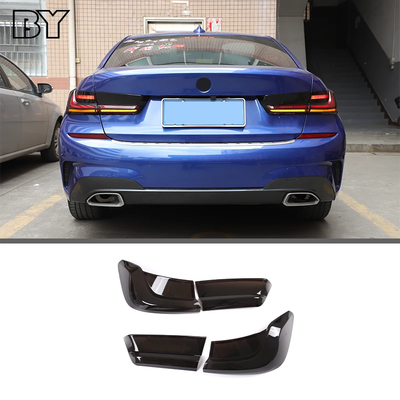 Car Rear Lamp Shade Brake Indicator Light Reversing Lamp Transparent Grey Tail Lamp Cover For BMW 3 Series G20 2019-2022