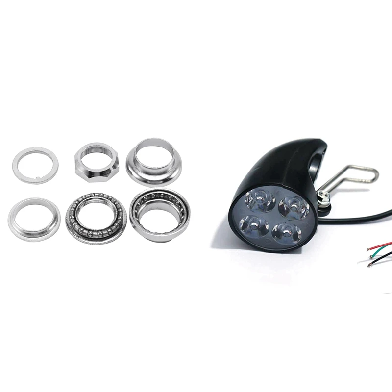 

Bike Headset Threaded Bike Threadless External Fork Headset With 36V 48V Ebike Light Scooter Lamp