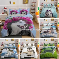 husky pet dog lovely animal bedding set for adult kids bed covers king queen size duvet cover sets luxury bedclothes customize