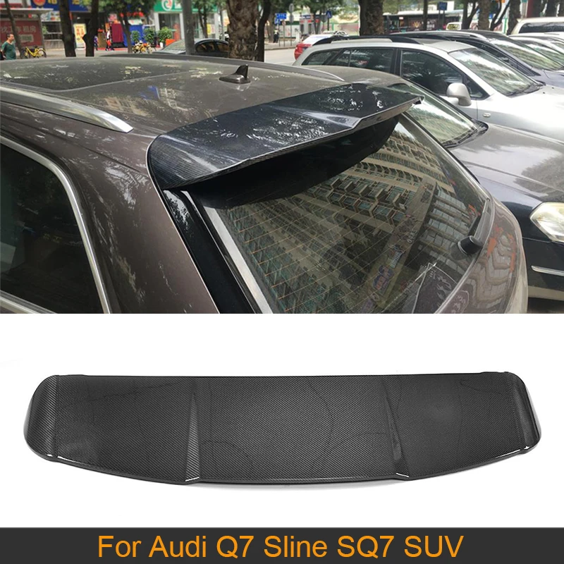 

Carbon Fiber Car Rear Window Spoiler Wing For Audi Q7 Sline SQ7 SUV 4 Door 2016 2017 2018 Rear Trunk Boot Lip Wing Spoiler FRP