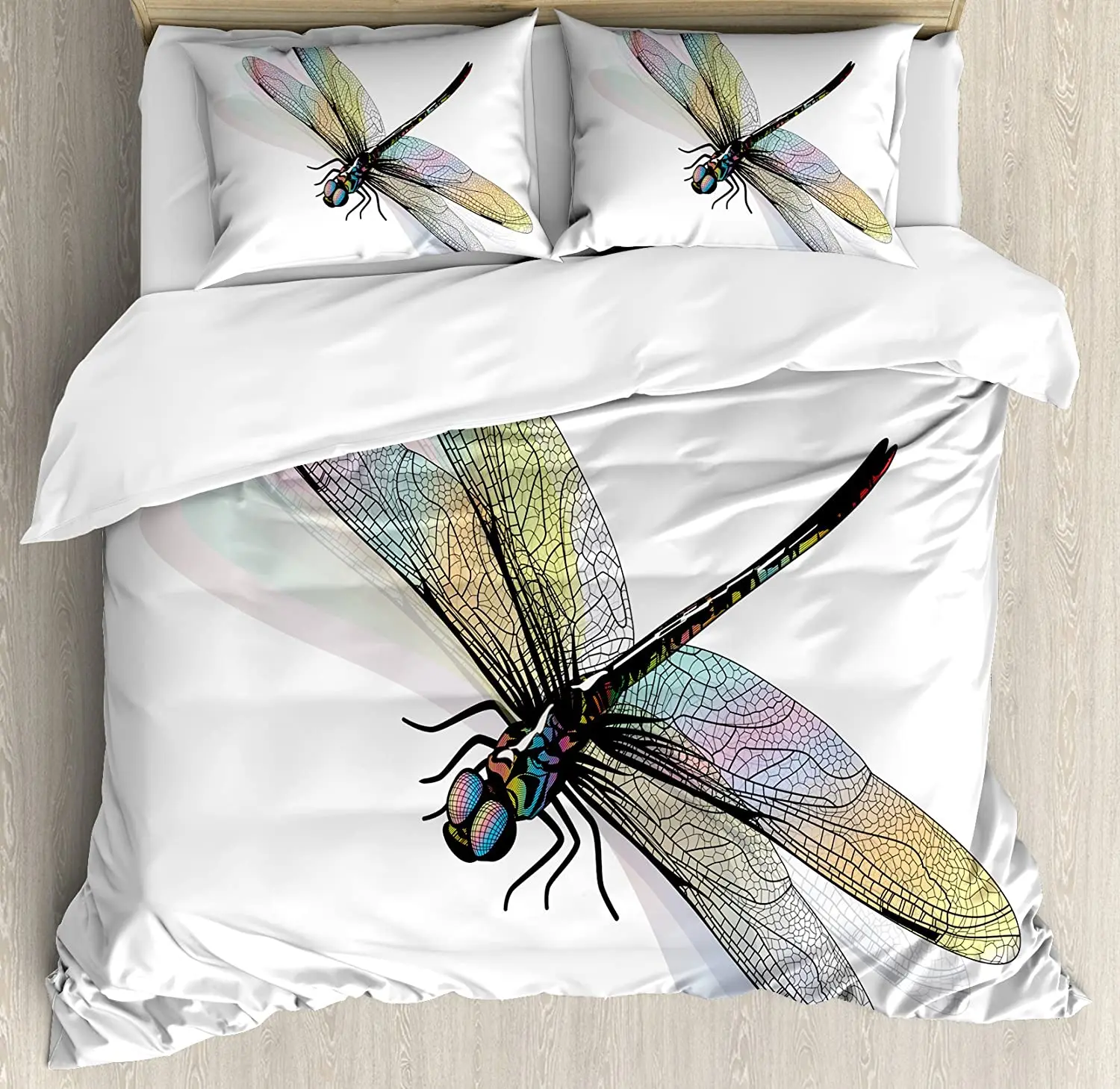 

Dragonfly 3pcs Bedding Set Shady Dragonfly Pattern with Ornate L Duvet Cover Set Bed Set Quilt Cover Pillow Case Comforter Cover