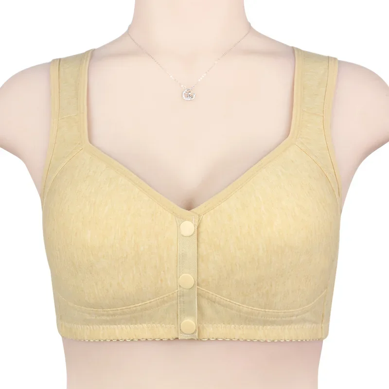 Фото Gobetter 36-52 BCD, нижнее белье на пуговицах спереди, бюстгальтер для женщин, мягкие хлопковые бюстгальтеры среднего возраста без стального кольца, бюстгальтер пуш-ап №2