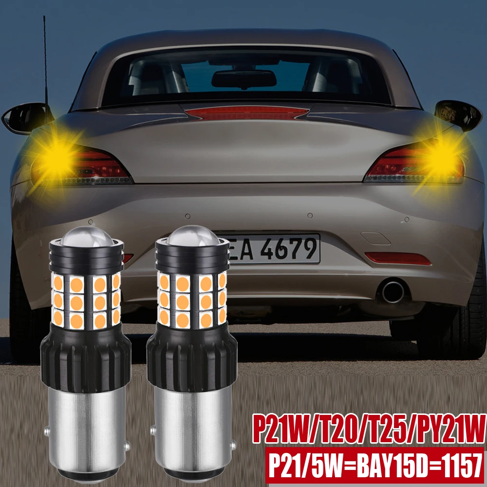 

2Pcs 1157 LED White Yellow Bay15d P21/5W LED Canbus Lamp Driving DRL Parking Position Brake Tail Car Light Bulb 12V 1156 T20 T25