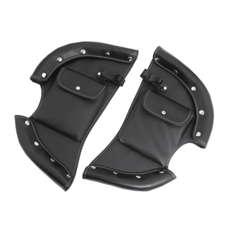 

Leather Highway Crash Bar Soft Lowers Closeout Leg Warmer Wind Protector W/Pocket for Indian Classic Vintage