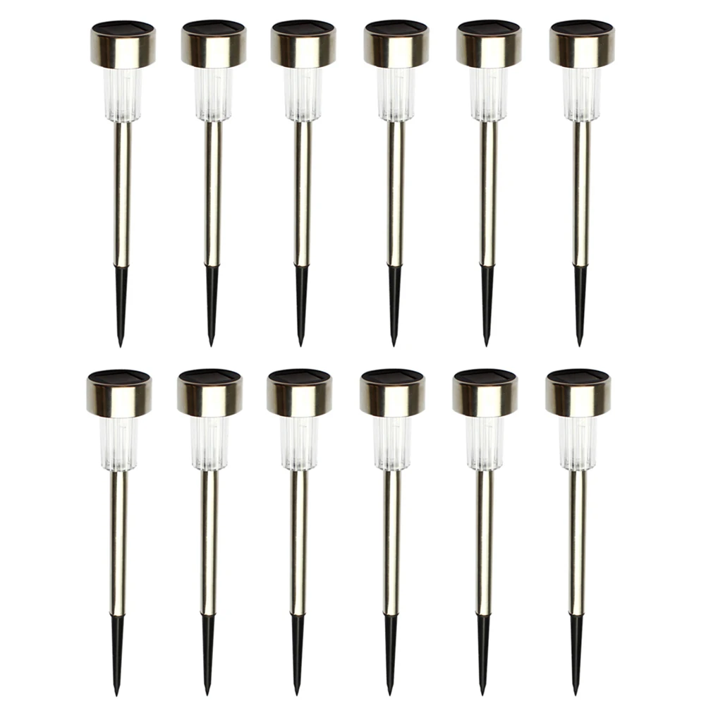 

12pcs Waterproof LED Solar Night Light Garden Decor Ground Illumination Lawn Lamp Stake Floodlight For Landscape Yard Walkway