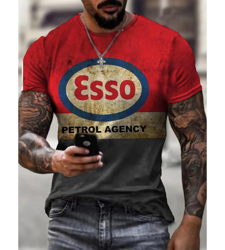 

2022 new American fashion oversized 3d printing men's short-sleeved loose street shirt men's summer O-neck casual top