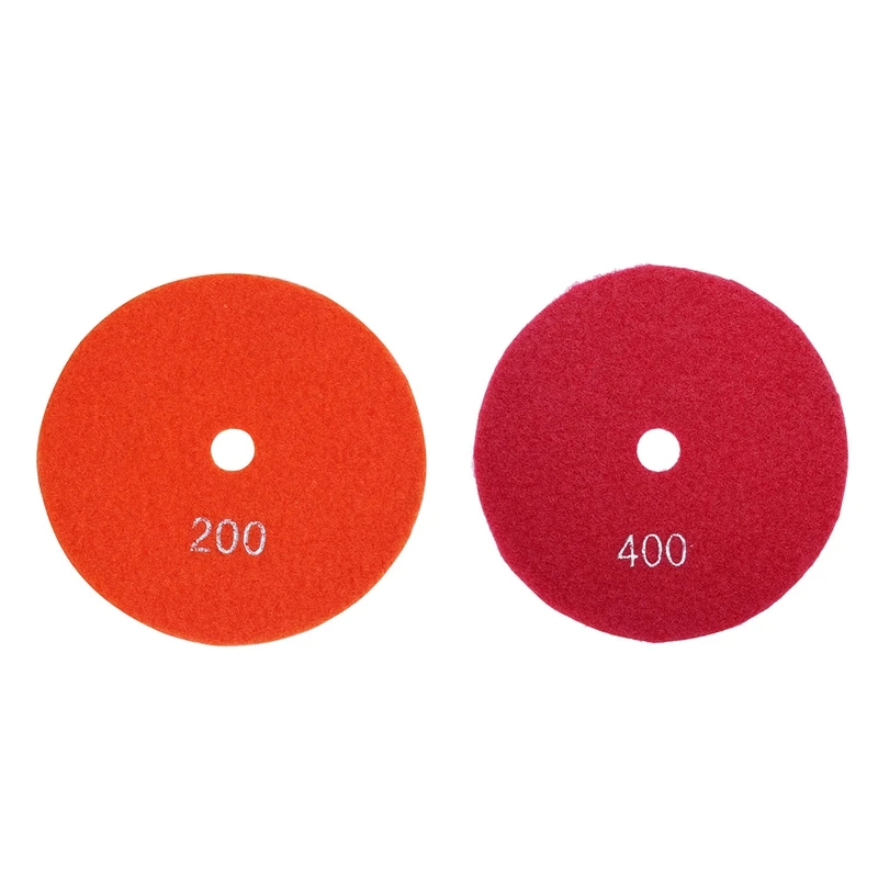 

2Pcs 5 Inch 125Mm Wet Diamond Polishing Pads Marble Granite Grits 200 & 400