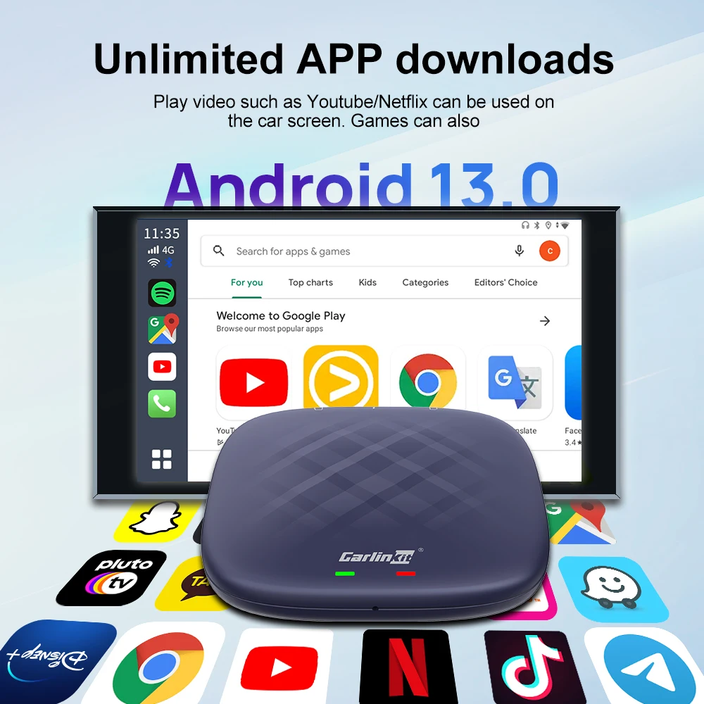 Фото Новинка: 4G + 64G Android 13 Car Play Ai Box с поддержкой Android Auto и Carplay, мультимедийная система для Японии №3