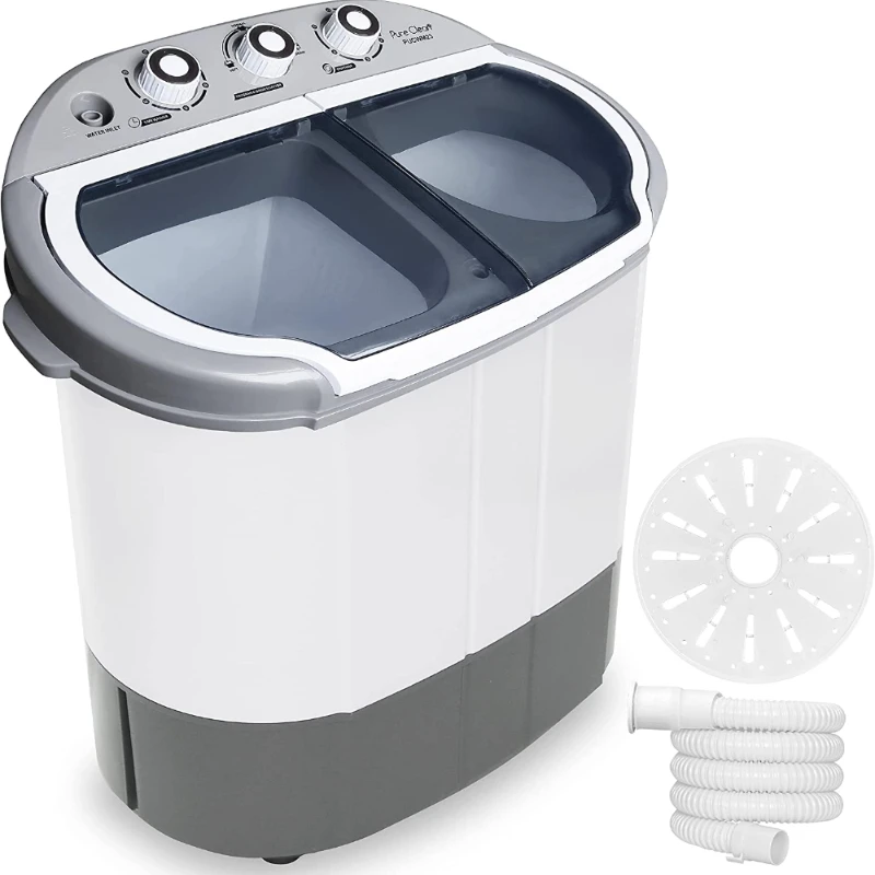 

Compact Home Washer & Dryer, 2 in 1 Portable Mini Washing Machine,Translucent Tub Container Window,Major Appliances