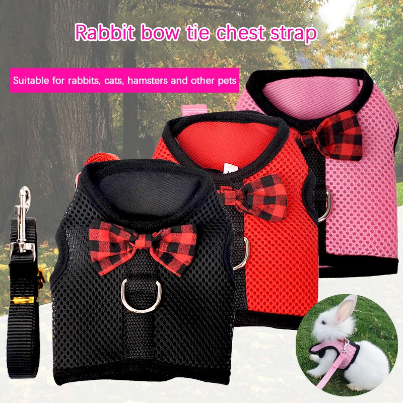 

1Set Rabbit Vest Harness Adjustable Soft Breathable Mesh Small Pets Harness