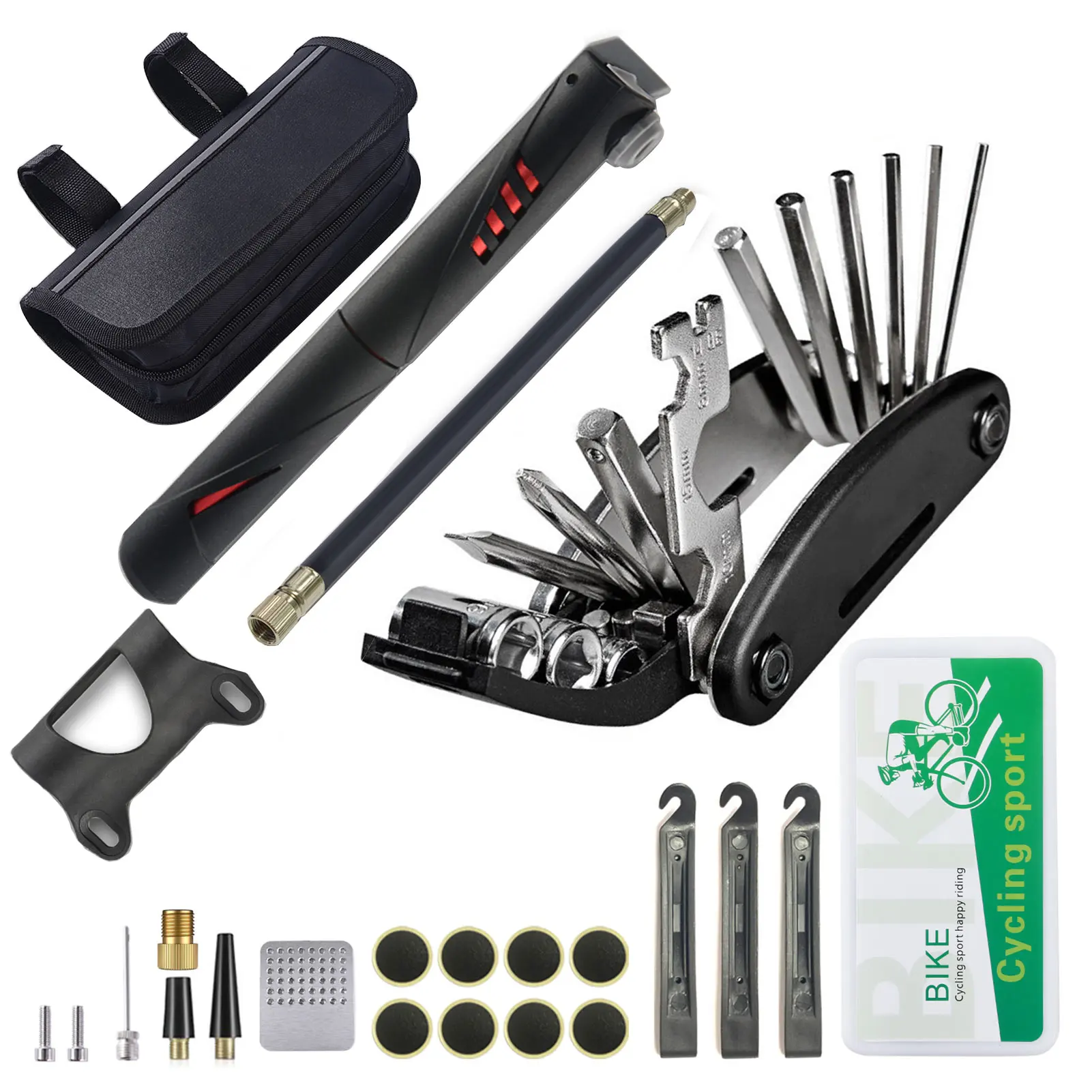 

Outdoor Home Under Seat With Pump Maintenance Portable Cycling Wrench For Tyre Bike Repair Tool Kit Easy Apply Bicycle